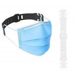 Washable Reusable Ear Strap Extender Adjustable Protection Hook (White)